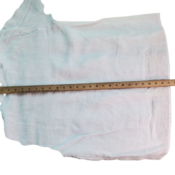 Made In Italy. Linen Cowl Neck 3/4 Sleeve Top. White. O/S - Picture 9 of 9